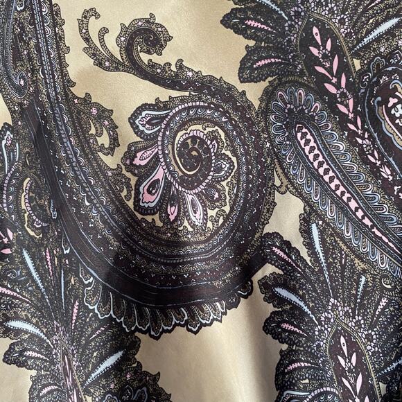 Paisley 90s Y2K‎ Maxi Flare Skirt SZ M Silky Boho Goth Whimsy Cottagecore - Picture 2 of 4